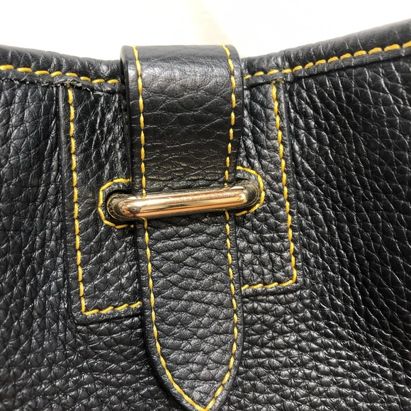 Dooney & Bourke Black Pebbled Leather Handbag - Gorgeous Details - EUC - Picture 8 of 14